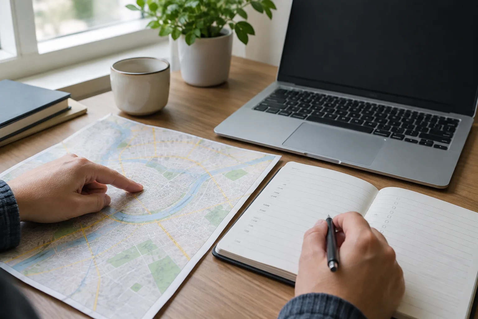 Carte de ville et carnet de rendez-vous consultés pour comparer des lieux de consultation.